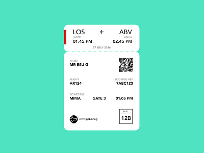 Ticket airline illustration ticket ui