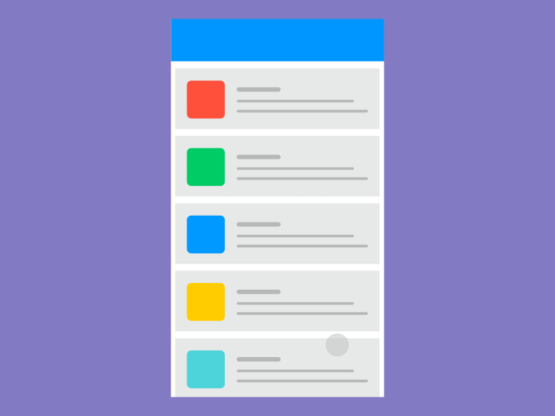 Elastic List animation app bounce colour elastic gif list mobile rantmedia
