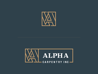 Alpha Carpentry Logo alpha branding carpentry construction design identity logo logotype typeface