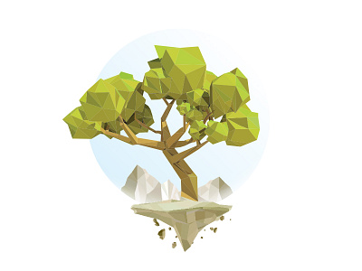 Peaceful Sanctuary art design flat graphic landscape minimalist poly simple vector