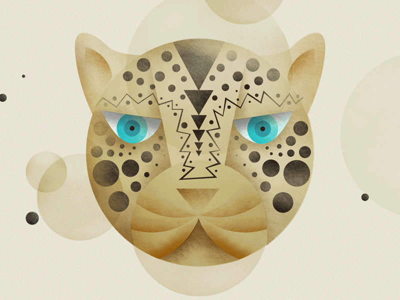 Leopard Blinking. abstract animal jungle leopard tribal vector wild