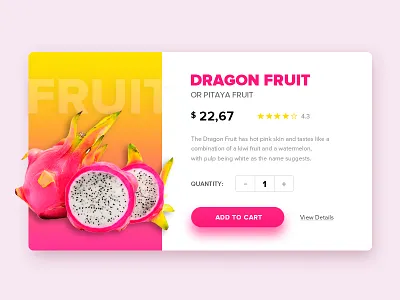 Fruit Product Card card daily ui dragon fruit food fruit ui web