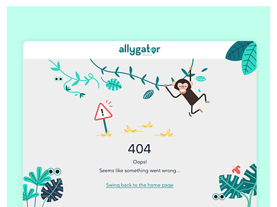 allygator 404 404 error illustration landing page sketch web