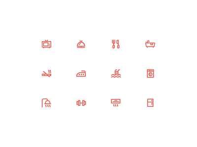 Hotel amenities icons amenities hotel icons icon set icons line icons