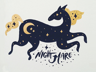 Night Mare dreams horse mare moon night pun stars