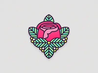 Amongst Thorns badge colour illustration line rose