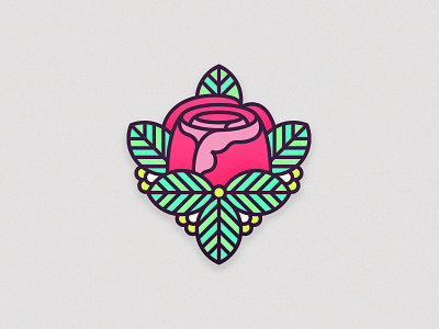 Amongst Thorns badge colour illustration line rose