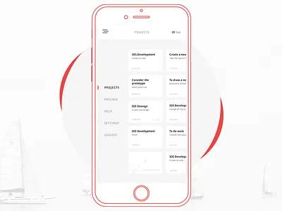 Mobile Projects calendar design dribbble iphone minimal mobile red white