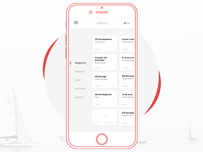 Mobile Projects calendar design dribbble iphone minimal mobile red white