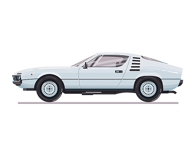 Alfa Romeo Montreal alfa romeo car flat illustration muscle car retro car vector