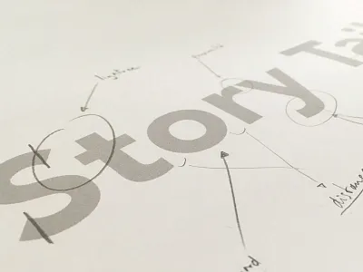 Story Tailor logo work in progress branding identity ligature logo logotype typography wordmark