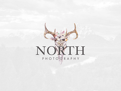 North Photography Logo boho brand chic logo modern natural photography serif