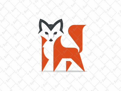 Fox Logo animal children cute fox fox logo geometrical joy logo for sale negative space simple