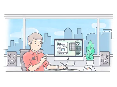 Design 'persona' bank character design desktop finance illustration service