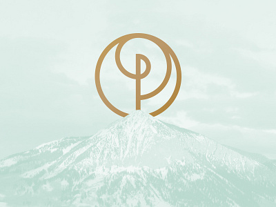 Peaking branding circle education identity logo mountain spiral