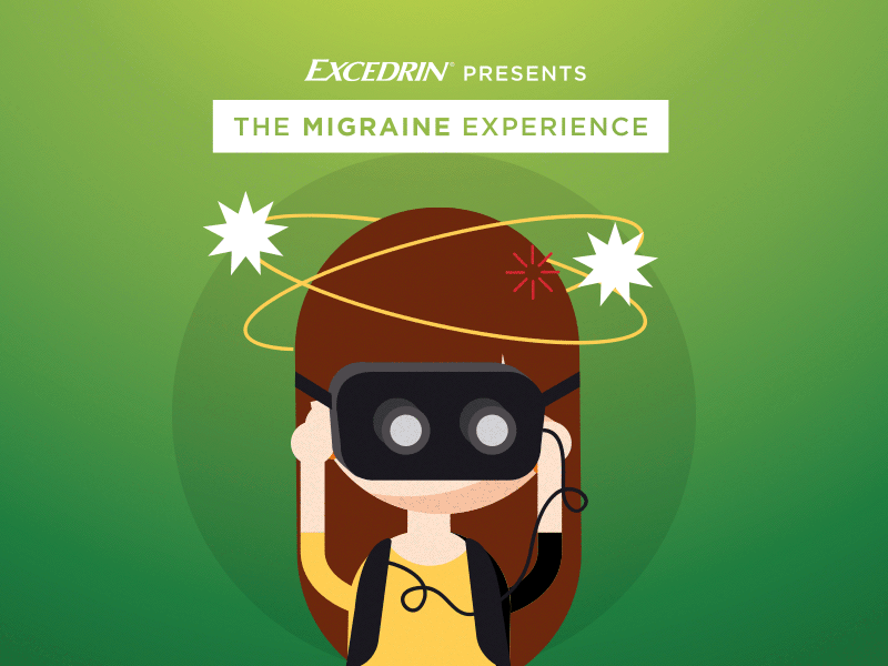 Excedrin Experience animation illustrations vectorart