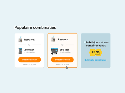 Popular combinations.. combinations garbage order packages popular waste