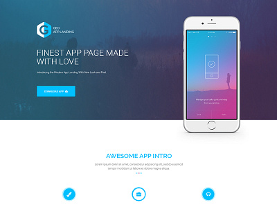 GEO Plus App Landing Page app app landing apps landing page phone