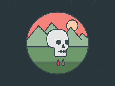 A Skull & Some Mountains badge circle dope drip drop illustration mountain nice rad skull