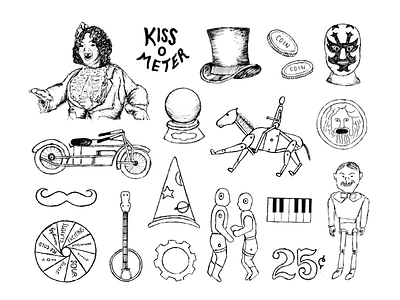 Musée Mécanique Illustrations drawing hand drawn illustration illustrations