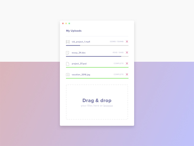 Example of Daily UI 31 - Upload
