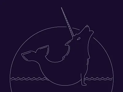 Narwolf fantasy illustration mythical narwhale narwolf wolf