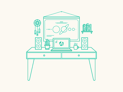 Apostrophe 2.x apostrophe cms computer desk illustration