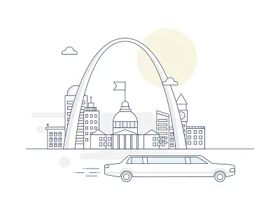 St. Louis car city clouds limousine ride st. louis state sun