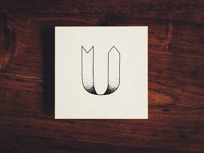 U 36daysoftype analog hand lettering paper u