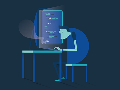 Lonely Learner coding illustration programmer work