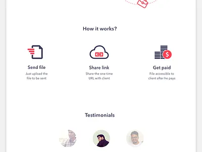 OnePay - How it works & Testimonials design dropbox flat freelance homepage landing page minimal payment ui ux web web design