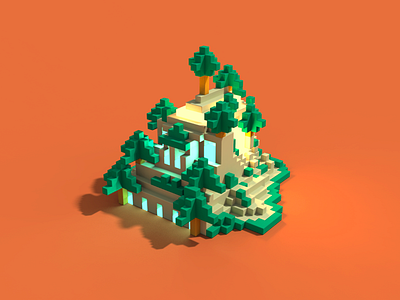 Tiki Cave cube cubic glow island magic magicavoxel saxon saxonsplace tiki tropical voxel