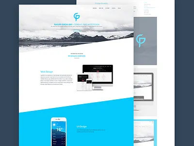 Hello Dribbble, I'm Philipp! blue clean creative minimal ui unsplash ux web web design webdesign website white