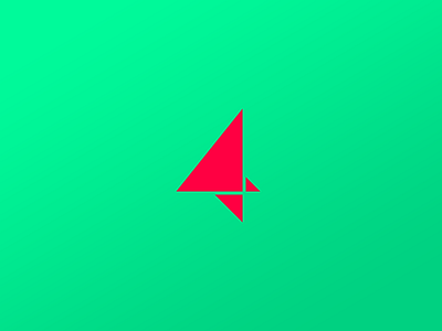 Number 4 4 clean experimental exploration flat four number simplicity triangles typography