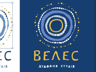 Logo for Paint Art Studio abstract geometric naive sun