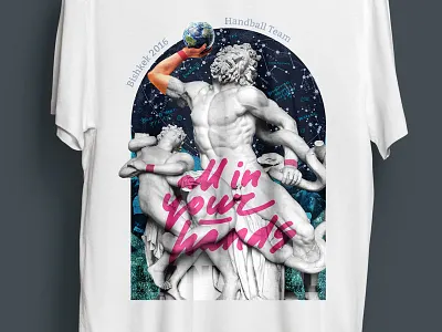 T-Shirt Print Handball ball handball lagoon sculpture sport t shirt