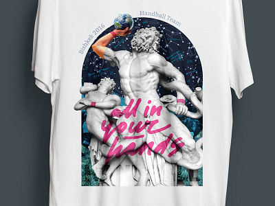 T-Shirt Print Handball ball handball lagoon sculpture sport t shirt