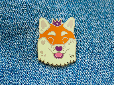 Malz Palz Shiba Prince Enamel Pin animal crown dog enamel pin illustration lapel pin malz palz prince shiba shiba inu vector