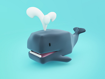 Whale Illustration 🐳 3d c4d illustration vray whale