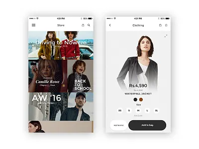 E-Commerce app clothing e commerce ios shopping
