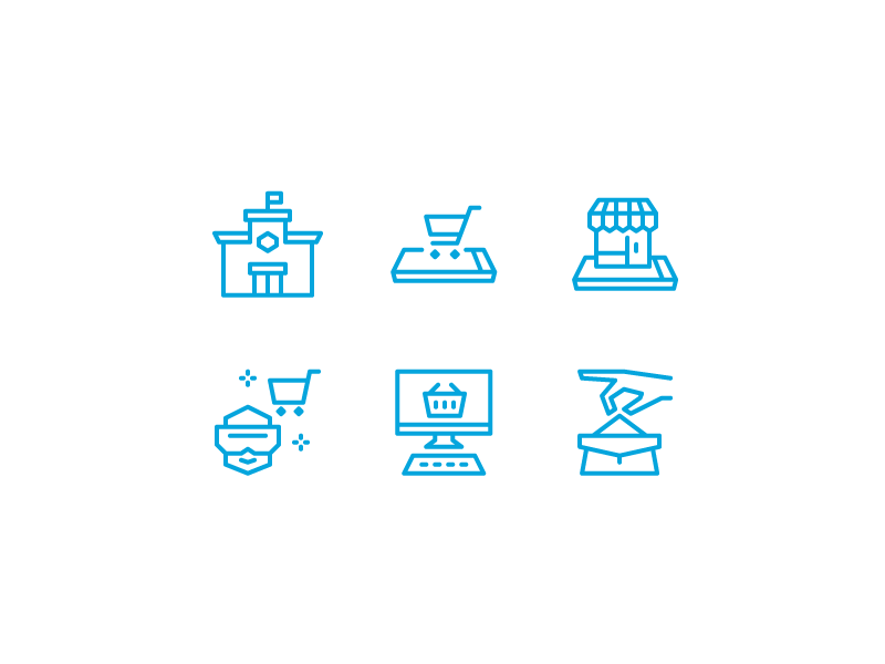 Shopping icons angular icons illustrator minimal shop shopping sketch vector