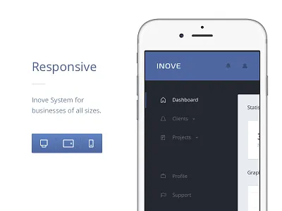 Inove System Responsive administration application business cloud crm design inove management mobile responsive site system