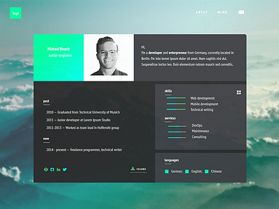 Ivan | minimal resume template css3 free freebie html5 resume template