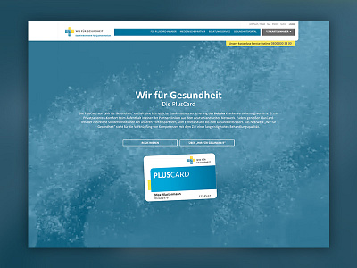 Wir für gesundheit blue card clean healthcare portal ui ux webdesign website