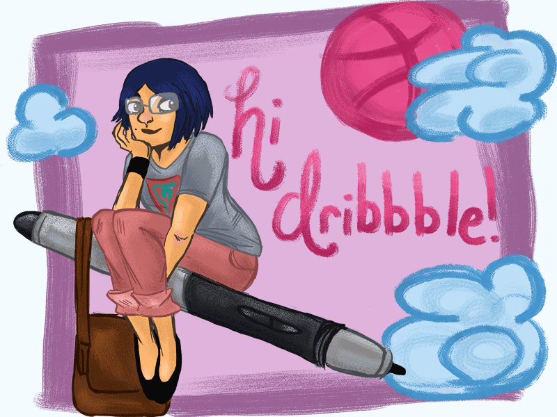 'Sup Dribble? debut dribbble first shot gif gif animation illustration thanks