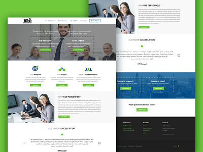 R D Personnel flat design responsive web design