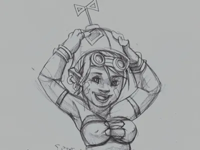 Gnome Miner digital art fantasy paper pencil photoshop