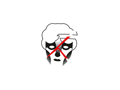 Mind cracked black cracked face greek illustration mind minimal red vector