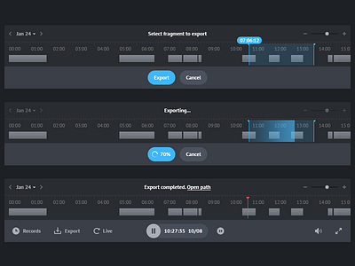 Timeline - Export Records export progress timeline video