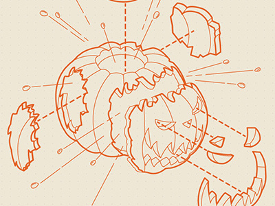 Pumpkin Chunkin Event blue print chunkin exploded view field notes halloween jack o lantern pumpkin technical drawing vector vintage